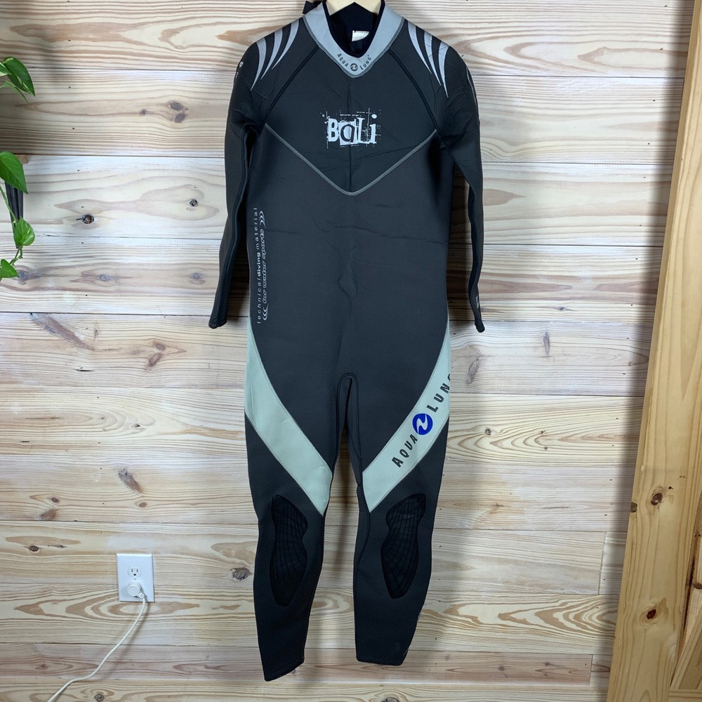 Aqua Lung Bali Wetsuit Mens XL Black Grey Full Body Neoprene Scuba Diving Suit